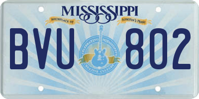 MS license plate BVU802