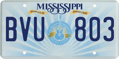 MS license plate BVU803