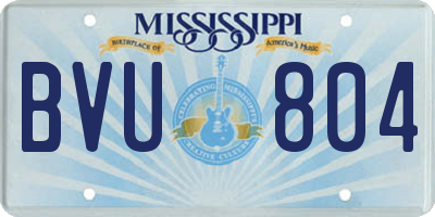 MS license plate BVU804