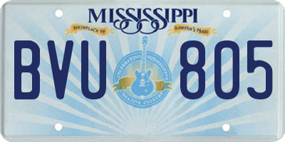 MS license plate BVU805