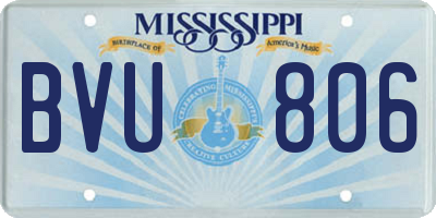 MS license plate BVU806