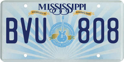 MS license plate BVU808
