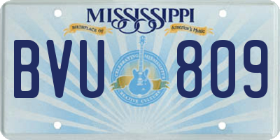 MS license plate BVU809