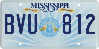 MS license plate BVU812