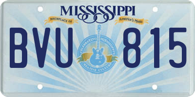 MS license plate BVU815