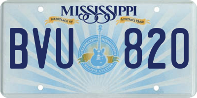 MS license plate BVU820