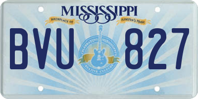 MS license plate BVU827