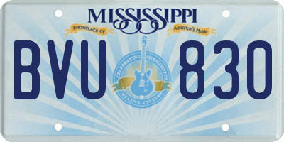 MS license plate BVU830