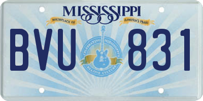 MS license plate BVU831