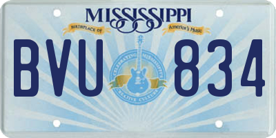 MS license plate BVU834