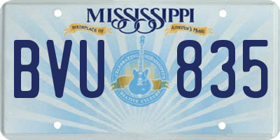 MS license plate BVU835
