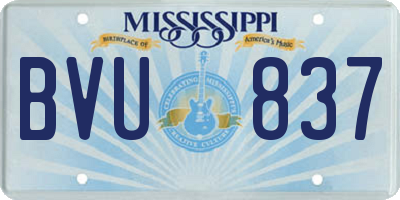 MS license plate BVU837