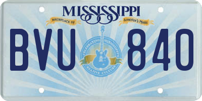 MS license plate BVU840