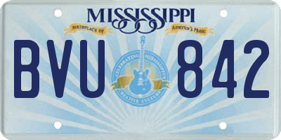 MS license plate BVU842