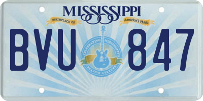 MS license plate BVU847
