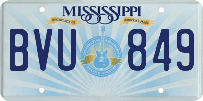 MS license plate BVU849