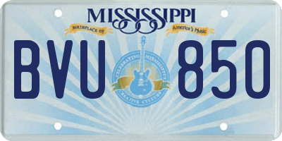 MS license plate BVU850