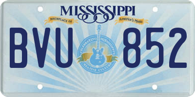 MS license plate BVU852