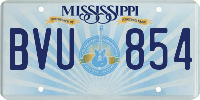 MS license plate BVU854