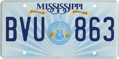 MS license plate BVU863
