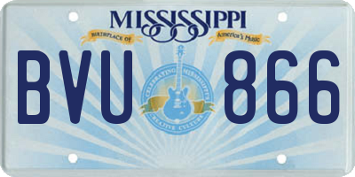 MS license plate BVU866