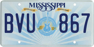 MS license plate BVU867
