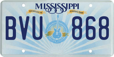 MS license plate BVU868
