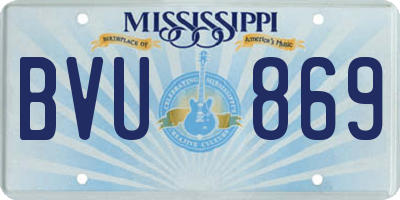MS license plate BVU869