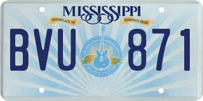 MS license plate BVU871