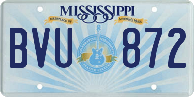 MS license plate BVU872