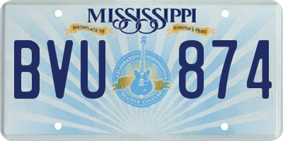 MS license plate BVU874