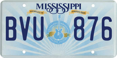 MS license plate BVU876