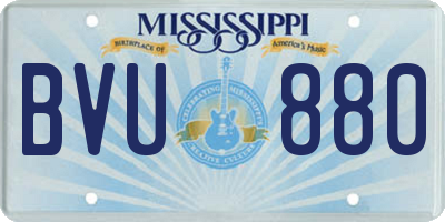 MS license plate BVU880