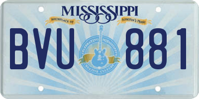MS license plate BVU881