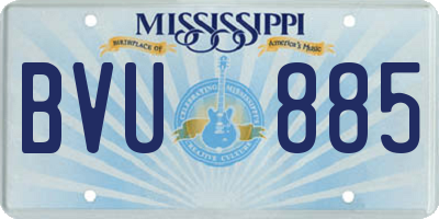 MS license plate BVU885