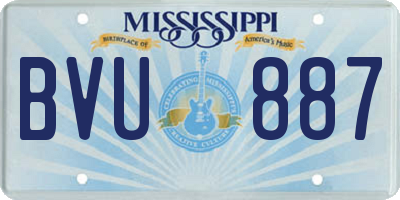 MS license plate BVU887