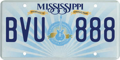 MS license plate BVU888