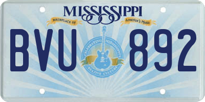 MS license plate BVU892
