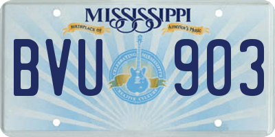 MS license plate BVU903