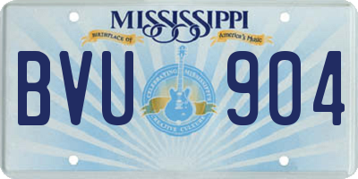 MS license plate BVU904