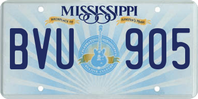 MS license plate BVU905
