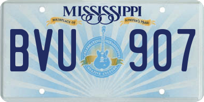 MS license plate BVU907