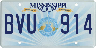 MS license plate BVU914