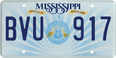 MS license plate BVU917