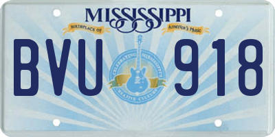 MS license plate BVU918
