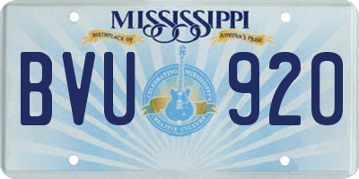 MS license plate BVU920