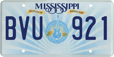 MS license plate BVU921