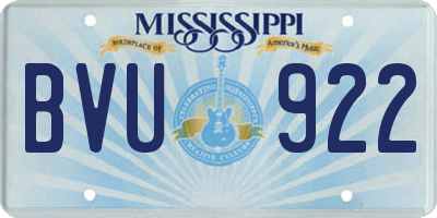 MS license plate BVU922