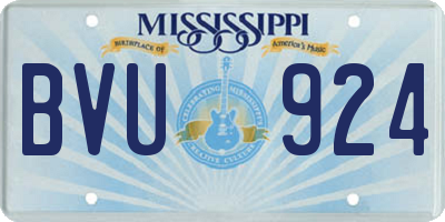 MS license plate BVU924