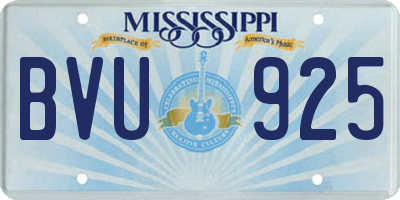 MS license plate BVU925
